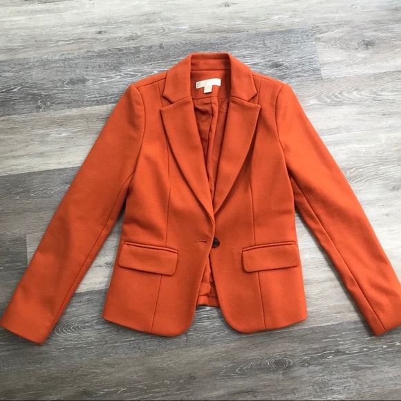 Michael Kors Orange Wool Blazer Sz 4 - Picture 2 of 5